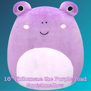 Squishmallows Purple and White Frog Plush Toy